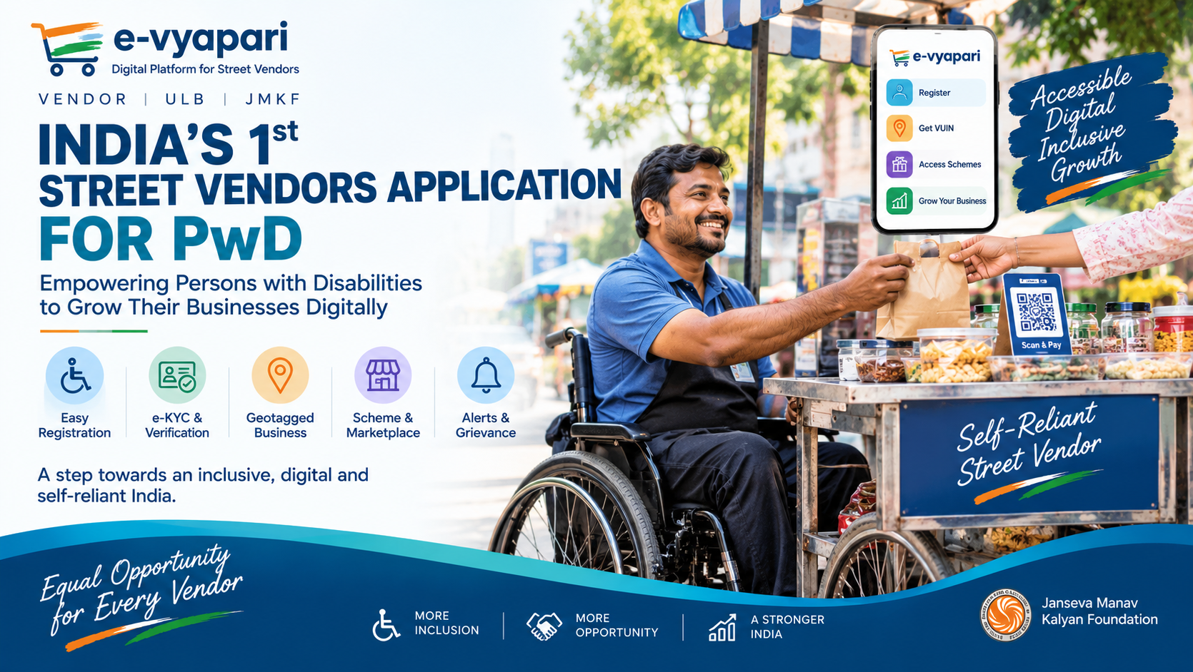 Vendor using a wheelchair